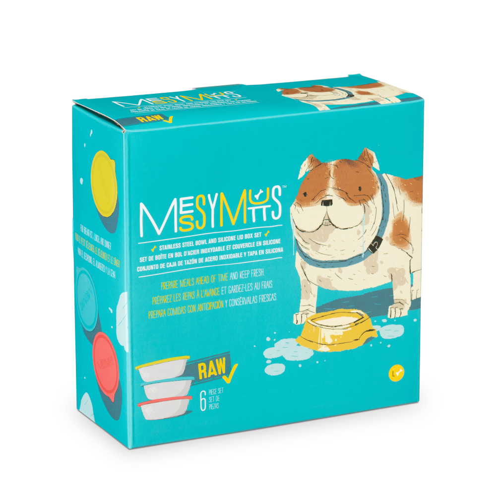 
            
                Load image into Gallery viewer, Messy Mutts - 3 Stainless Steel Bowls with 3 Lids (Large)
            
        