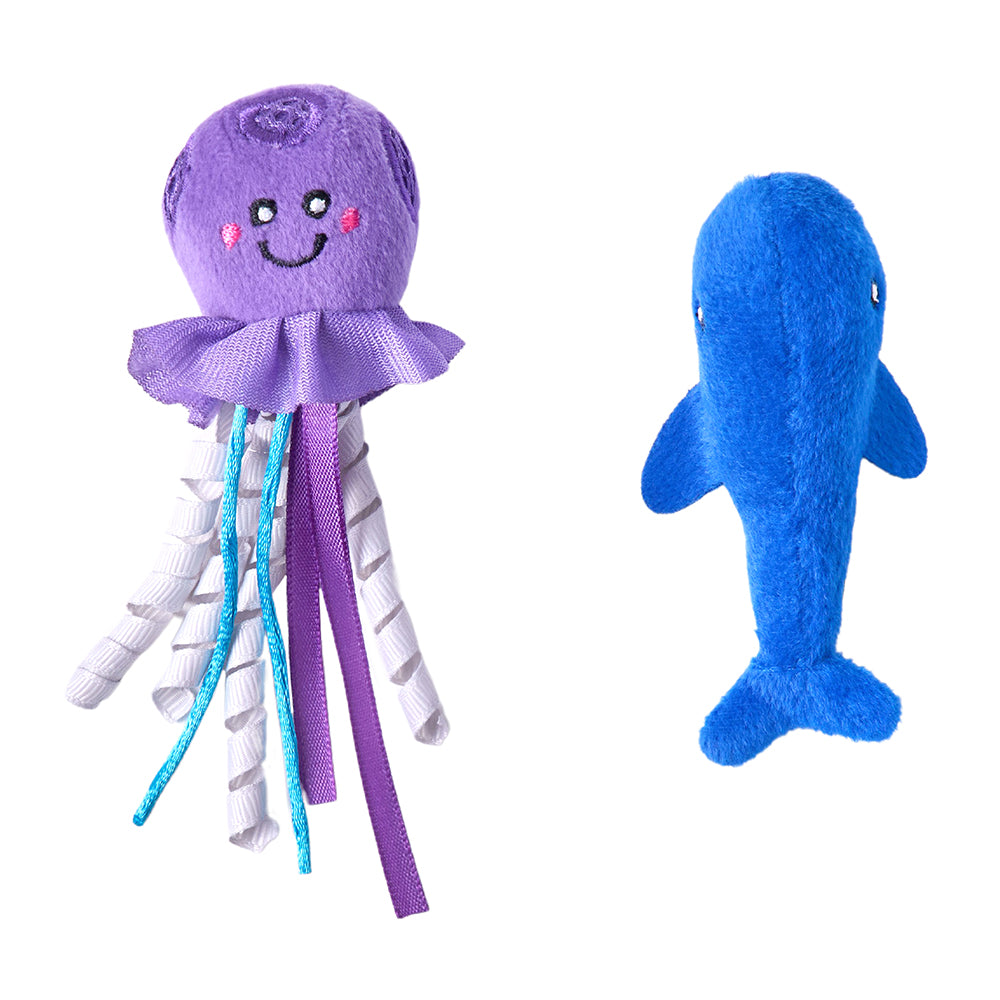 ZippyClaws Mesh Mates 2-Pack - Jellyfish & Whale