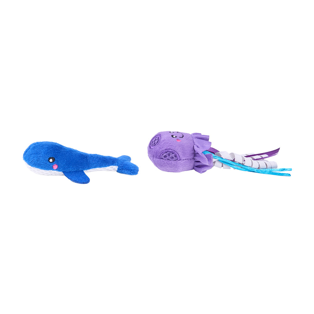 ZippyClaws Mesh Mates 2-Pack - Jellyfish & Whale