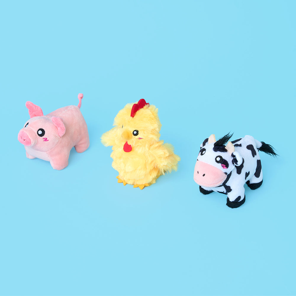 ZippyPaws Miniz 3-Pack - Barnyard