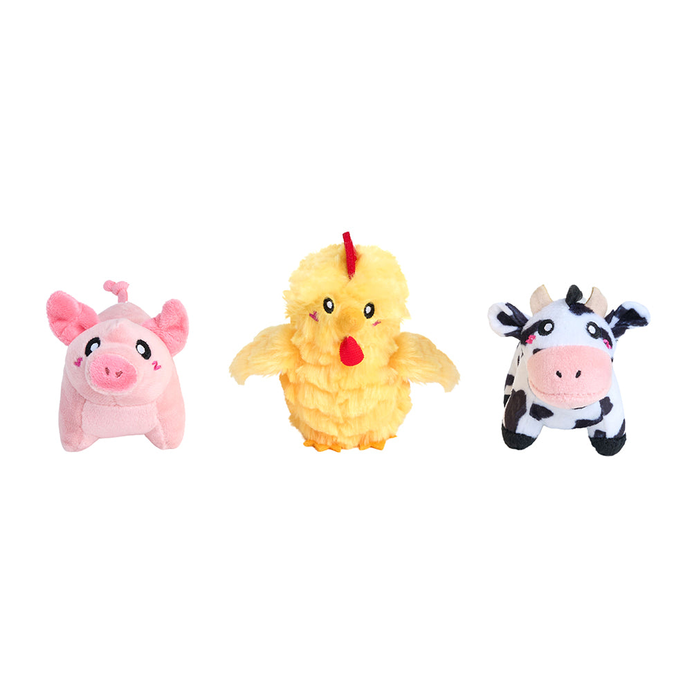 ZippyPaws Miniz 3-Pack - Barnyard