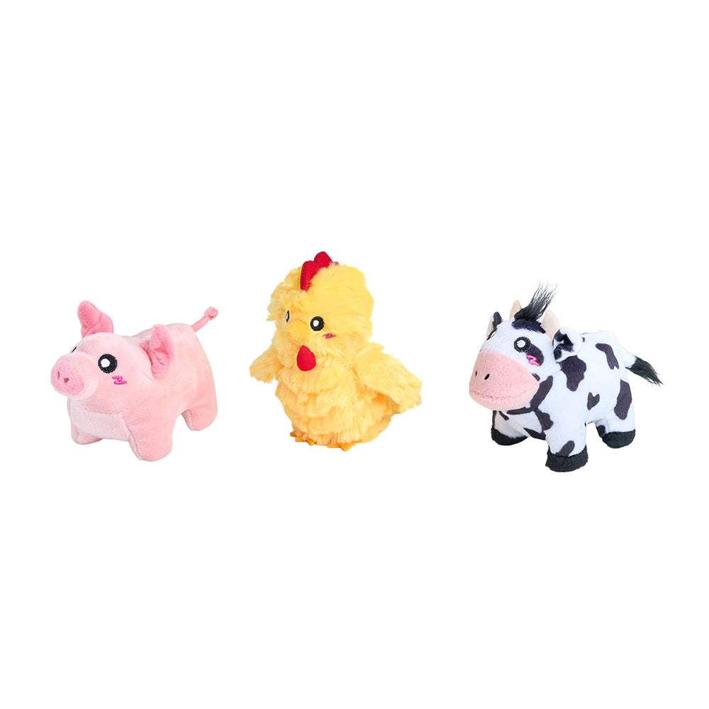 ZippyPaws Miniz 3-Pack - Barnyard