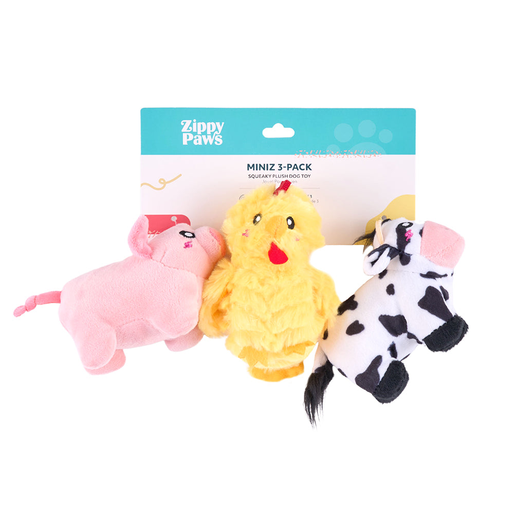 ZippyPaws Miniz 3-Pack - Barnyard