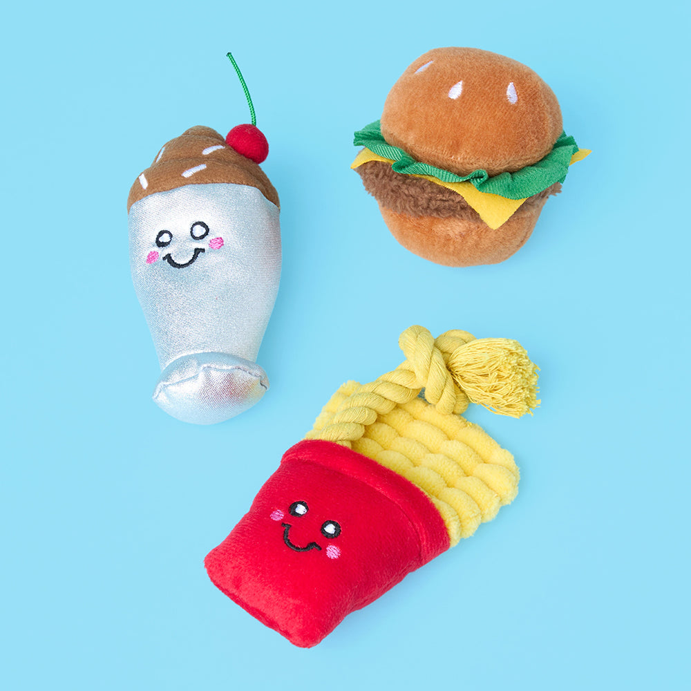 ZippyPaws Miniz 3-Pack - Fast Foods