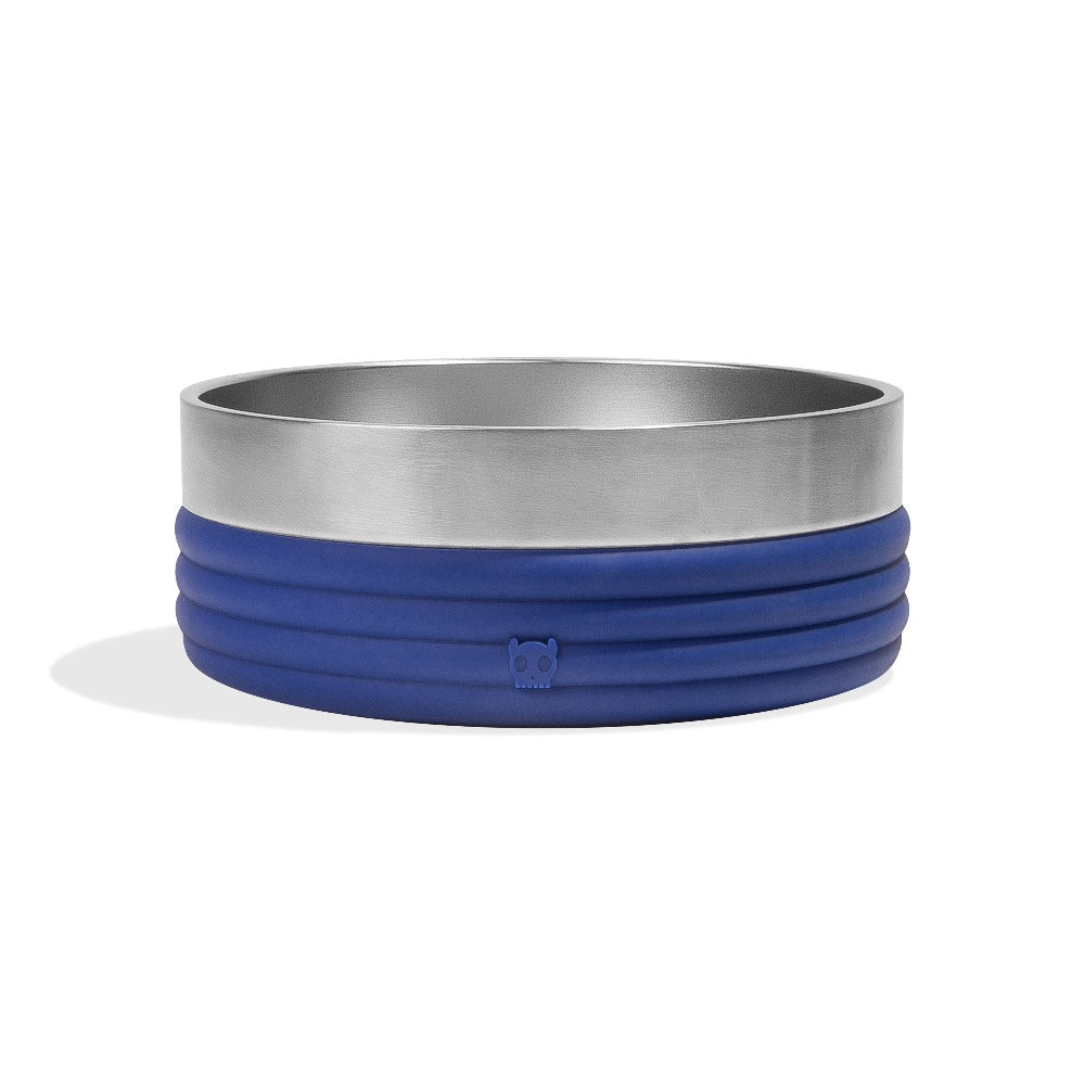 NEW!  Zee.Dog Tuff Bowl Stainless Steel - Blue Rings, Large