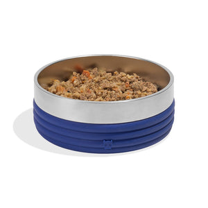 Ltd Edition, Sold Out : Zee.Dog Tuff Bowl Stainless Steel - Blue Rings, Large