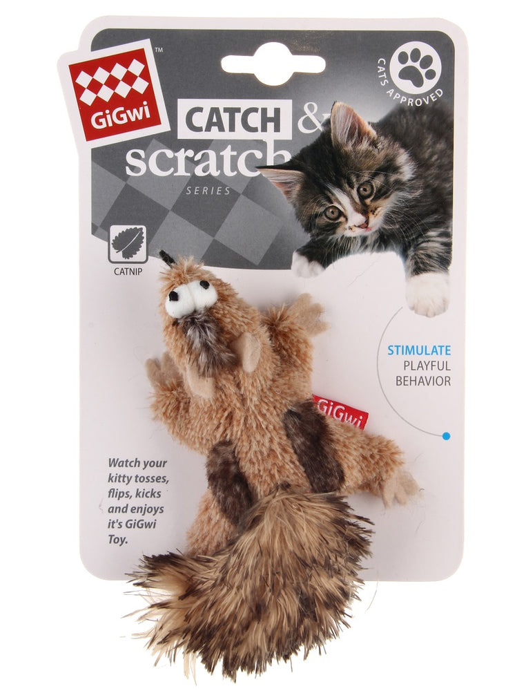 GiGwi Catch & Scratch Cat Toy Chipmunk