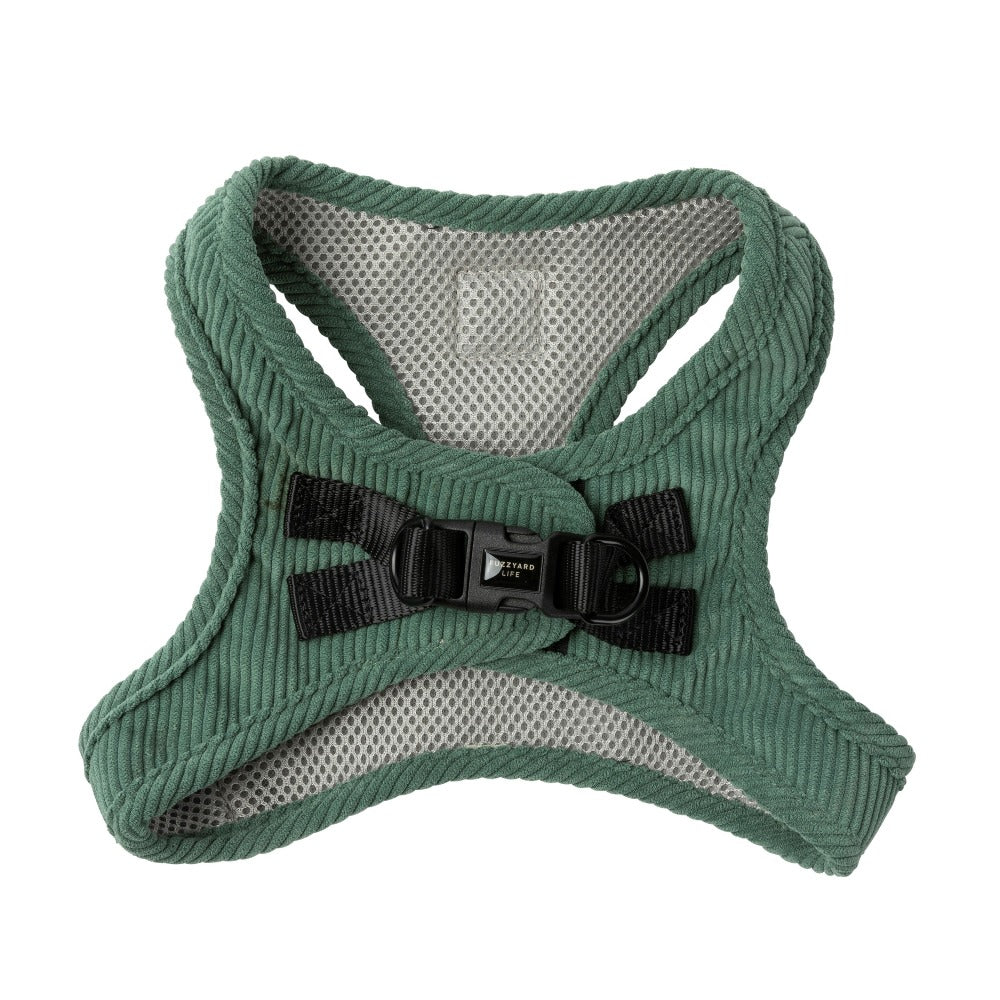 FuzzYard Life Corduroy Step In Harness - Myrtle Green